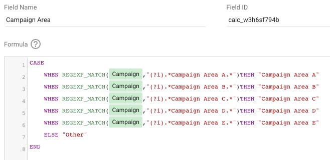 Creating Custom Dimensions in Google Data Studio - Impression