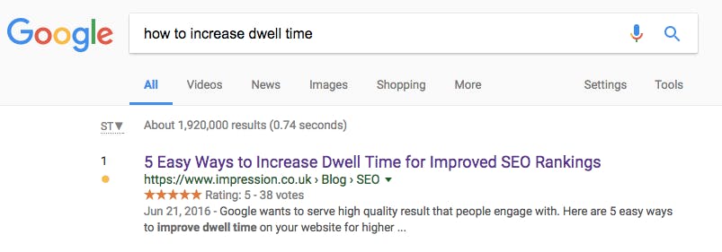 link building dwell time ranking