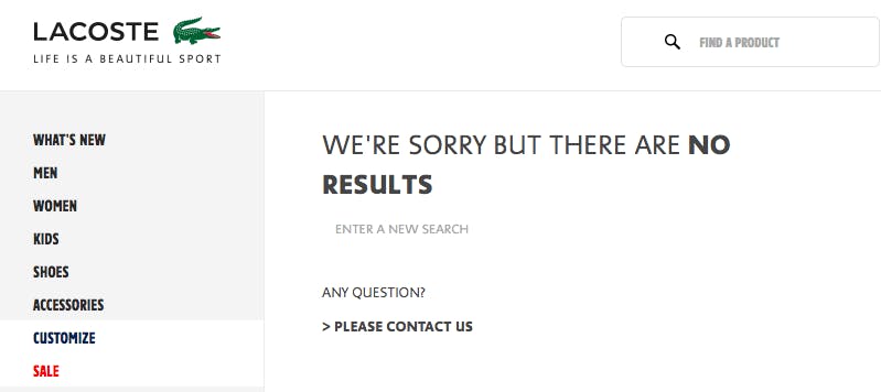 lacoste out of stock