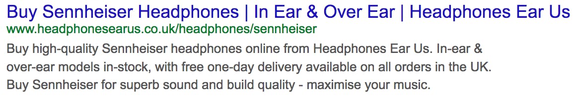 optimised sennheiser headphone organic result