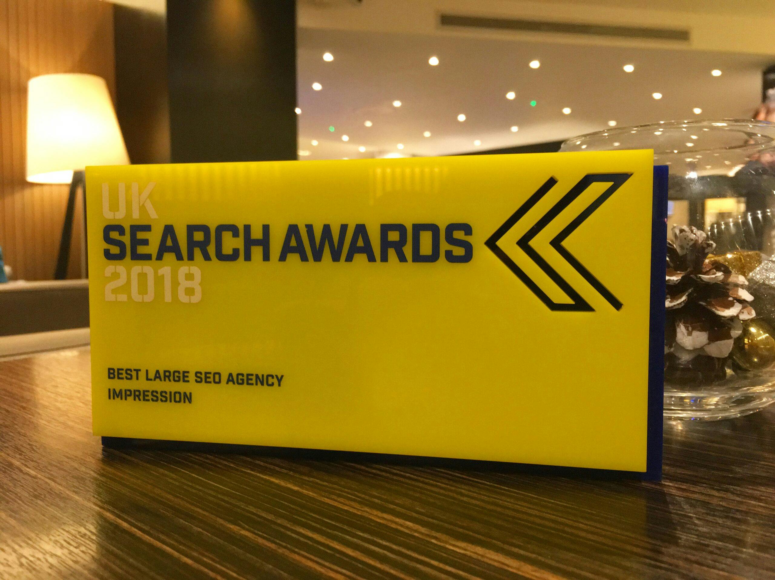impression best large seo agency uk search awards