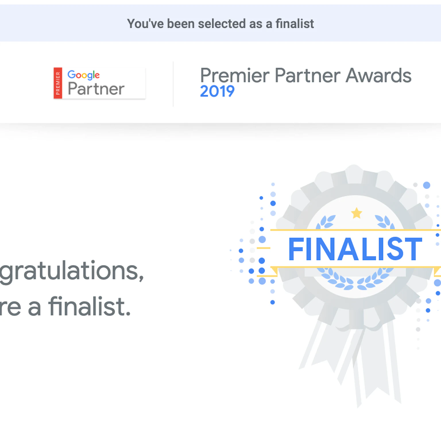 Impression Shortlisted in Google Premier Partner Awards: Shopping Excellence