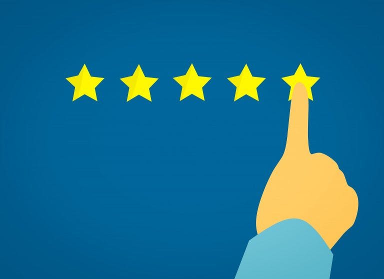 Star rating chart for customer experience