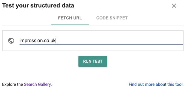 Test your structured data. Fetch URL or code snipped test.