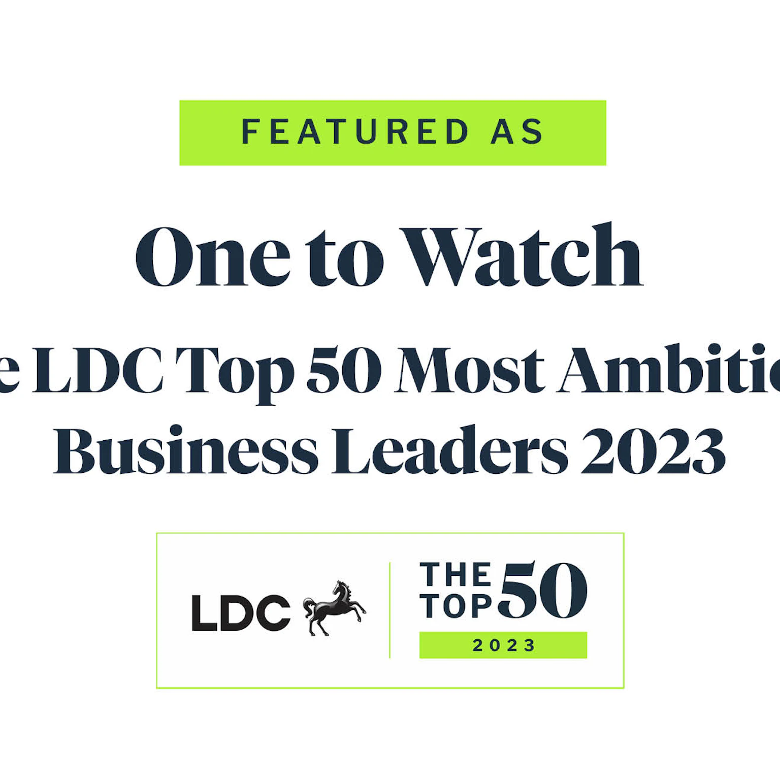 Impression recognised as One to Watch in The LDC Top 50 Most Ambitious Business Leaders for 2023