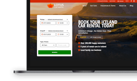 Optimised landing page design  results in 17% increase in bookings