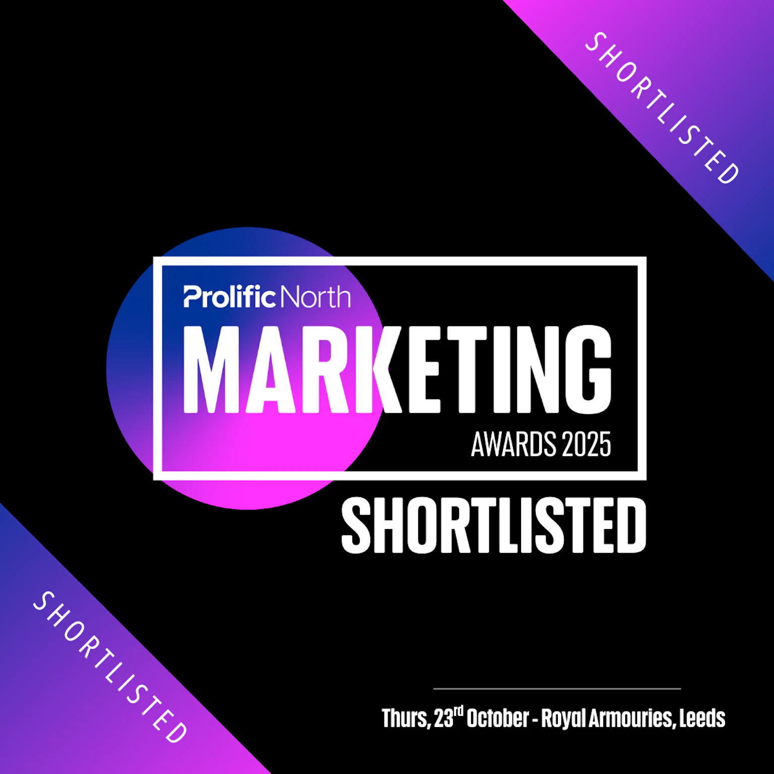 Impression shortlisted for 3 2025 Prolific North Marketing Awards